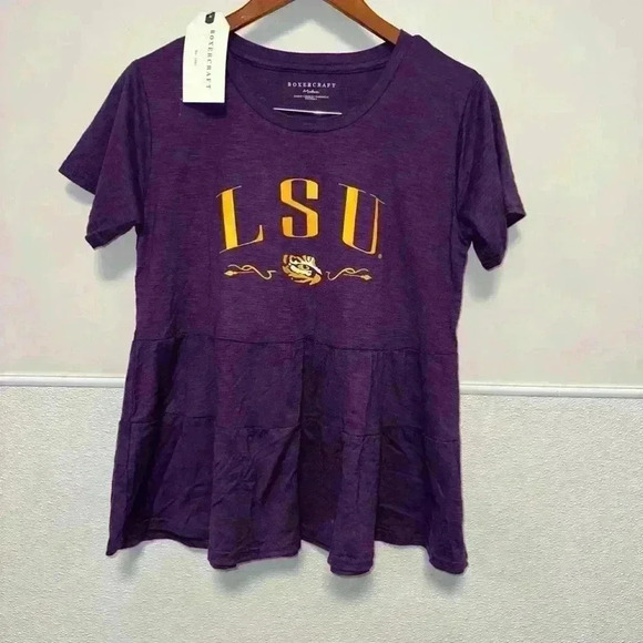 LSU Tigers Boxercraft Women’s Purple Willow Tee Louisiana State Uni/Medium - Picture 2 of 12